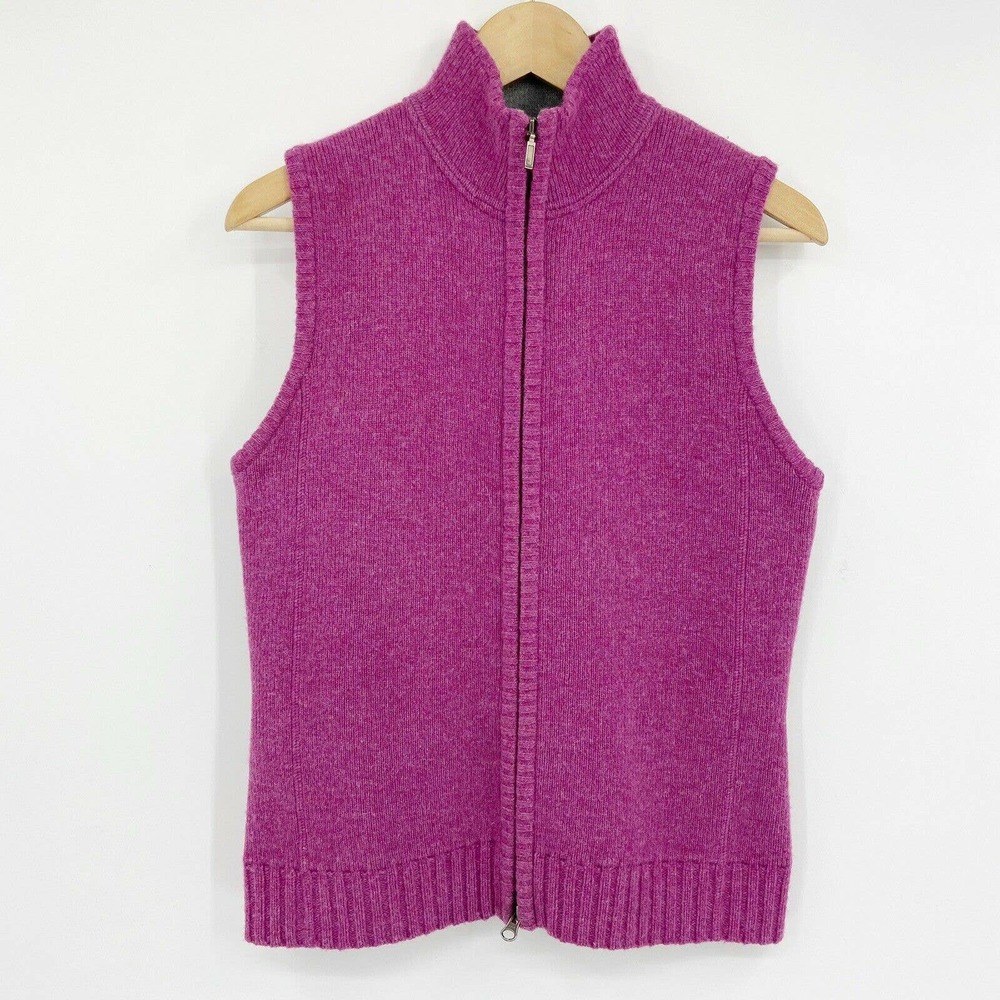 Eddie Bauer Zip Lambswool Blend Vest Sz S